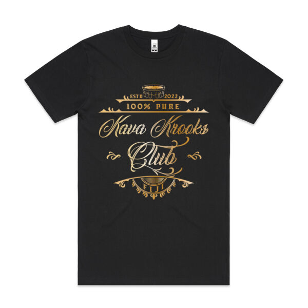 Kava Krooks Club - Gold - Mens Block T shirt Thumbnail