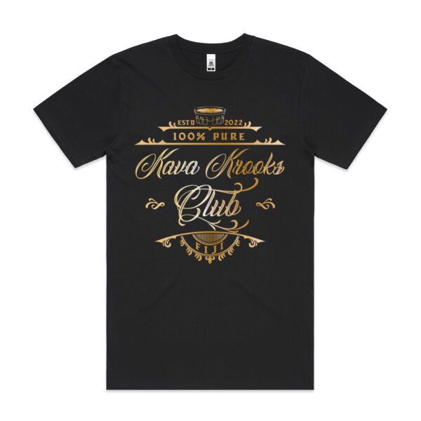Kava Krooks Club - Gold - Mens Block T shirt Thumbnail