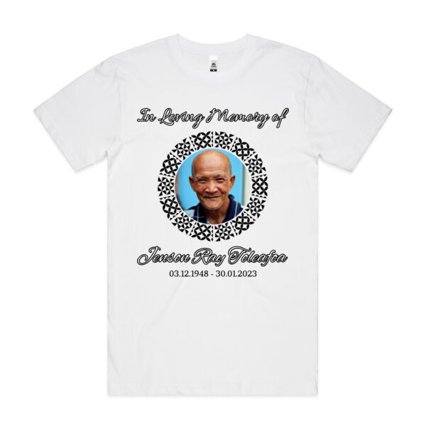 Memorial T-Shirt - Personalise: You choose Polynesian or Māori Border (Light) Thumbnail