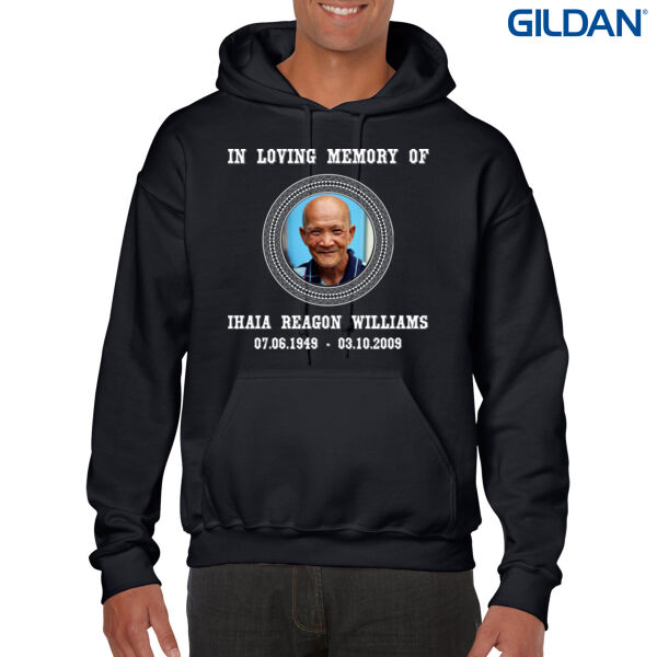 Memorial Hoodie - Personalise: You choose Polynesian or Māori Border (Dark) - Gildan Heavy Blend Adult Hooded Sweatshirt Thumbnail