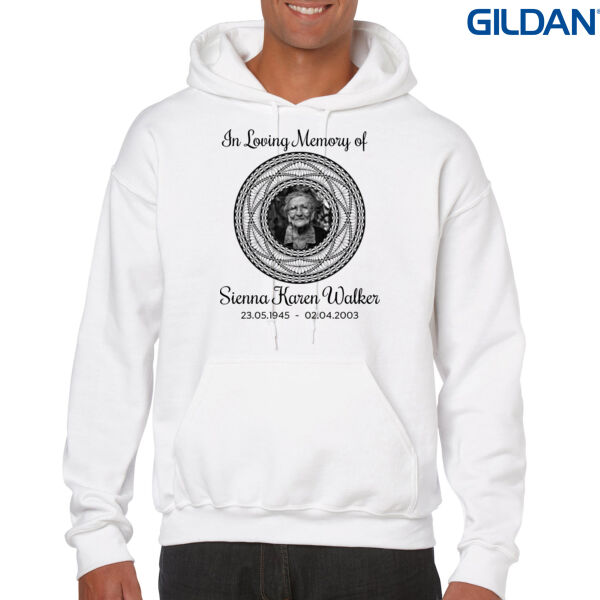 Memorial Hoodie - Personalise: You choose Polynesian or Māori Border (Light) - Gildan Heavy Blend Adult Hooded Sweatshirt Thumbnail